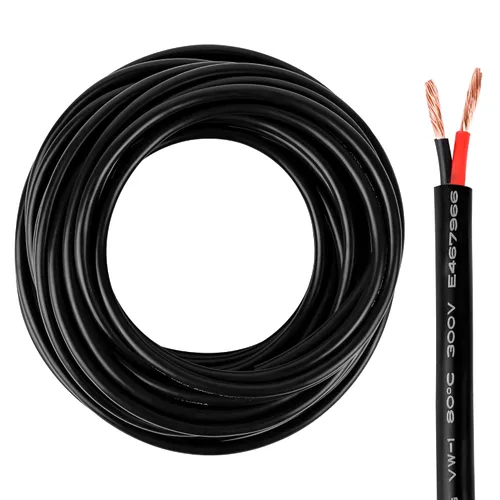 Cable eléctrico calibre 10 con 2 conductores de cobre puro, libres de oxígeno, trenzados, de cloruro de polivinilo, flexible, para tiras de