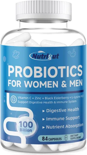 Miniatura 8 de Probióticos para mujeres y hombres para la salud digestiva con 100 mil millones de UFC, probióticos para mujeres y hombres para apoyo inmunológico