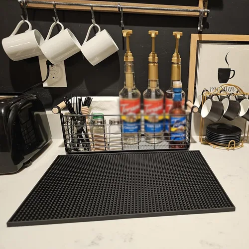 Miniatura 4 de HOZEON Paquete de 2 tapetes de goma de 12 x 6 pulgadas, tapete de goma antideslizante para barra, encimera, cocina, restaurante, camarero, hotel