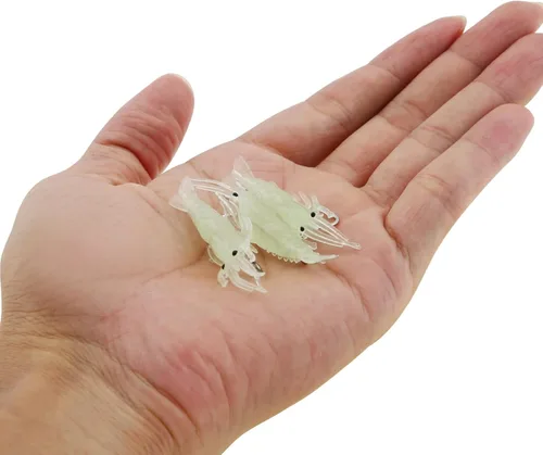 Miniatura 4 de 15 señuelos suaves y luminosos para camarones, señuelos de pesca realistas para lubina, lucioperca, trucha y más