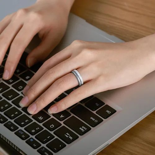 Miniatura 3 de Egnaro - Anillos de boda de goma de silicona para mujer, delgados, apilables, anillo de promesa para hacer ejercicio, para regalo o aniversario