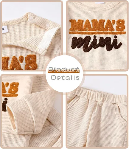 Miniatura 4 de Mikrdoo Conjunto de ropa para bebé y niña, conjunto de pantalones y tops para otoño e invierno