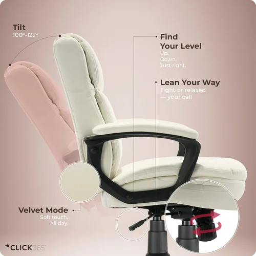 Miniatura 7 de Transform 2.0 Silla de oficina ergonómica, silla de escritorio con respaldo medio con brazos acolchados, soporte lumbar, altura ajustable, Blanco