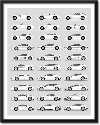 Miniatura 19 de Idea Network Póster hecho a mano compatible con Chevy impreso, arte de pared, decoración hecha a mano de lo mejor de las generaciones de Chevy