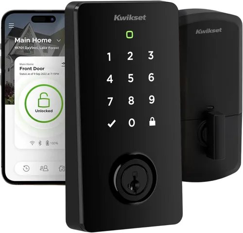 Kwikset Halo Select - Cerradura inteligente de entrada sin llave para puerta con Wi-Fi y Matter habilitada, cerrojo de puerta sin necesidad de