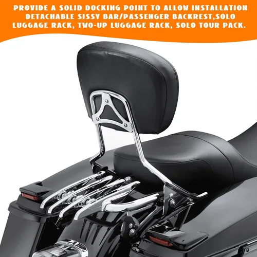 Miniatura 5 de Kit de hardware de acoplamiento cromado de 4 puntos Eumti para Harley Touring 2014-posterior, paquete de viaje de liberación rápida personalizada