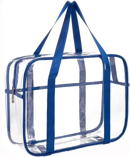 Bolsa de aseo grande y gruesa de PVC con cremallera, bolsa transparente para cosméticos para el trabajo diario, viajes, deportes