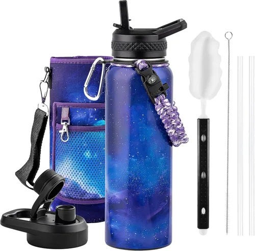 Miniatura 55 de RAYMYLO Botella de agua aislada de 24 onzas, de acero inoxidable con triple pared al vacío (fría durante 48 horas, caliente durante 24 horas), a