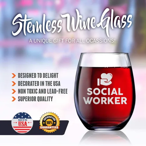 Miniatura 6 de Bad Bananas Regalos de trabajador social para mujeres, copa de vino sin tallo de 21 onzas, no te preguntes, compañero de trabajo de Lcsw - Regalos
