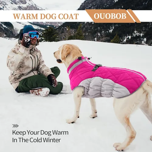 Miniatura 5 de Abrigo para Perro Pequeño, Chaquetas para Perros Pequeños, Chaqueta de Invierno Cálida, Abrigo para Cachorro con Arnés Incorporado, Chaqueta Rosado