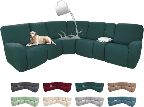 Miniatura 65 de Fundas de sofá reclinable seccional 100% impermeables para sofá reclinable en forma de L, funda de sofá modular de esquina en forma de L, fundas