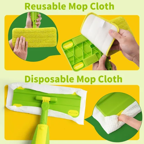 Miniatura 4 de Trapeador con atomizador para niños, divertido y funcional, juego de limpieza de mopa para niños pequeños, mini trapeador de trabajo real, juguete