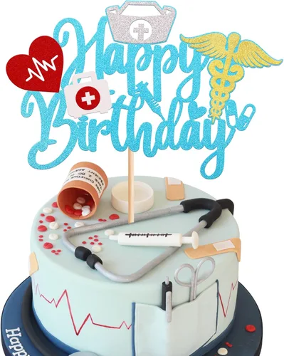 Miniatura 14 de Rsstarxi 1 paquete de decoración para tartas de enfermería 2023, decoración de pastel de graduación para enfermería temática médica enfermera 2023
