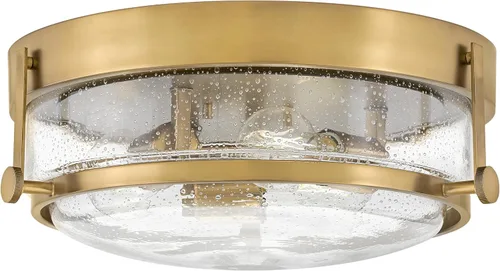 Miniatura 8 de Hinkley Harper 3640CM-CS - Lámpara de techo pequeña empotrada, diseño retro, anillo de metal prominente, pomos decorativos, cromo + vidrio semillero