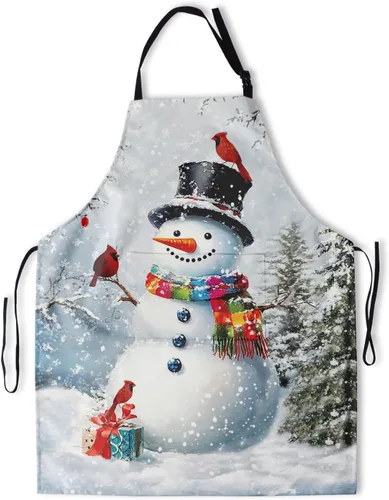Miniatura 27 de Delantal resistente a las manchas con cuello ajustable y bolsillos para adultos unisex, mujeres, hombres, chef, horneado, cocina, barbacoa, parrilla