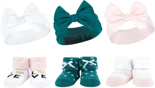 Miniatura 64 de Hudson Baby Conjunto de regalo de diadema y calcetines para niña Flor azul marino rosa