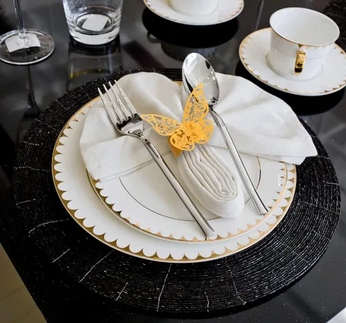 Miniatura 4 de 100 servilleteros, servilleteros de papel de mariposa 3D para lugares, recepciones de boda, cenas o fiestas de vacaciones, reuniones familiares