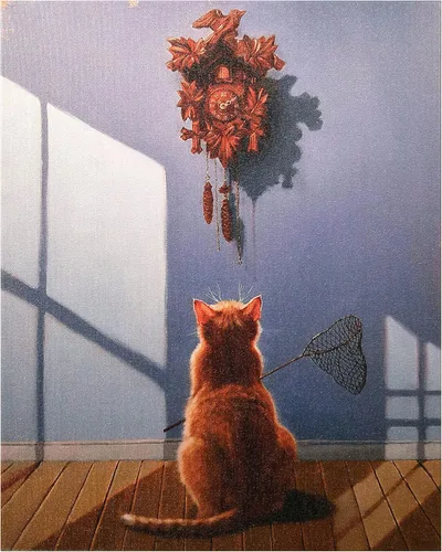 Miniatura 19 de Empire Art Direct Arte de pared con diseño de gato de suspenso Late Night Thriller, impresión gráfica sobre lienzo envuelto, listo para colgar, sala