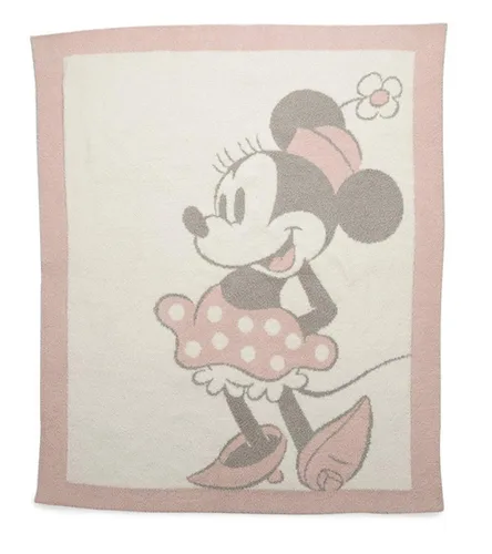 Barefoot Dreams CozyChic - Manta vintage de Minnie Mouse para bebé, color rosa polvoriento, talla única