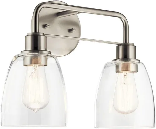 Miniatura 11 de Kichler Meller de 11 pulgadas, lámpara de pared de 1 foco con vidrio transparente en negro