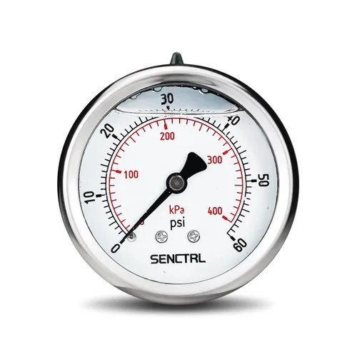 Miniatura 19 de SENCTRL 0-200 Psi Presión de Líquido Llenó de Glicerina, Medidor de Presión con Esfera de 2.5 Pulgadas, Montaje Inferior de 1/4 Pulgada NPT, Caja