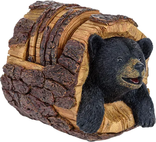 Miniatura 16 de Pine Ridge Juego de posavasos rústico elegante con soporte para la cueva del hombre, decoración del viejo oeste, tema de cabaña de cazador rústico
