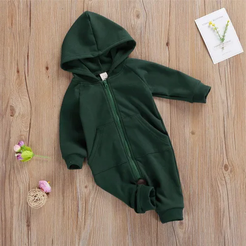 Miniatura 16 de FYBITBO Mameluco con capucha y cremallera para bebés, niños y niñas, mameluco de manga larga para otoño e invierno, ropa cálida