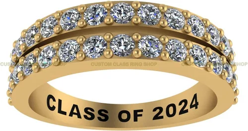 Custom High School and College Class Ring Sterling Silver / 10K/ 14K Gold - GRA Certified Moissanites/Lab Grown Diamonds Ring Graduation Gifts for