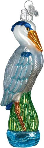 Miniatura 4 de Old World Christmas Adorno de cristal soplado de codorniz para árbol de Navidad, decoración navideña artesanal, colección de observadores de aves