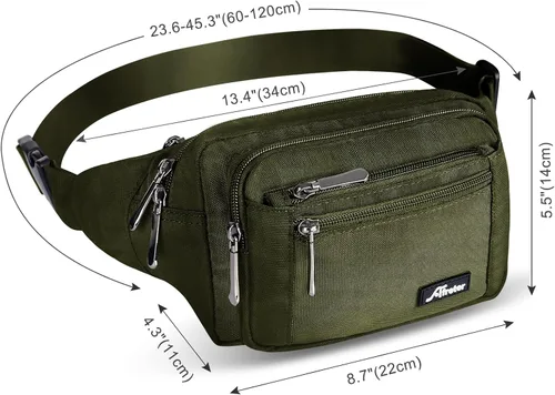 Miniatura 5 de Bolsa de Cintura Riñonera para Hombres y Mujeres Bolsa de Cadera con Correa Ajustable para Exteriores Entrenamiento Viajes Casual Correr Senderismo