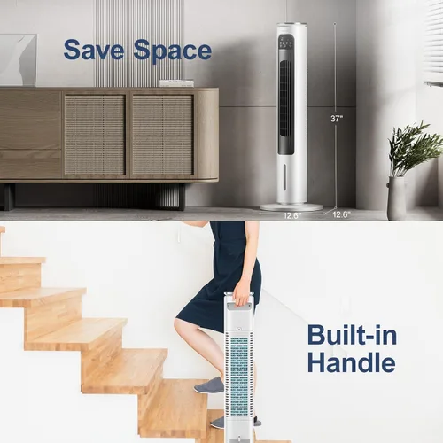 Miniatura 8 de Unidad de aire acondicionado portátil sin ventanas con control remoto, enfriador de aire evaporativo sin ventilación de 37 pulgadas, enfriador