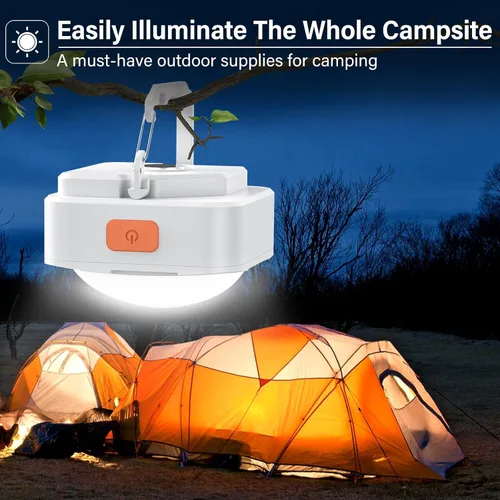 Miniatura 3 de Luces de campamento recargables FLY2SKY 2 piezas de luces blancas de tienda de campaña mini linterna portátil LED linterna de campamento