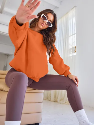 Miniatura 13 de EFAN Sudaderas de gran tamaño con cuello redondo Y2K para mujer, sudaderas con capucha para otoño, moda 2025, ropa para adolescentes y niñas, lindo