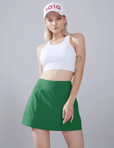 Miniatura 6 de 1a1a Falda de tenis de golf para mujer, pantalón corto de cintura alta, atlético, falda deportiva con bolsillos cortos