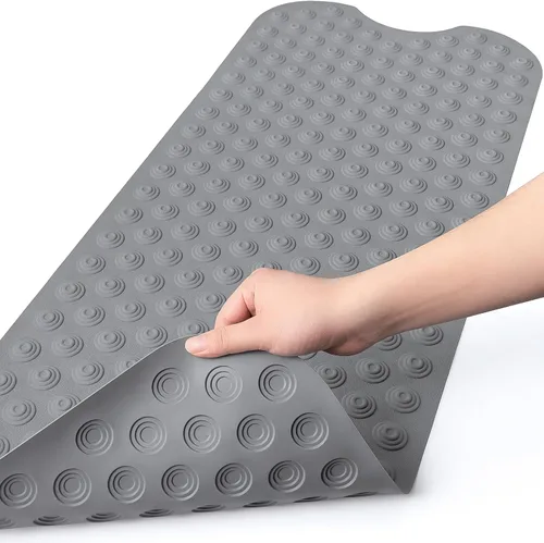 Miniatura 9 de Bligli Tapete para bañera antideslizante sin ventosas, 39 x 16 pulgadas, extra largo, para ducha, baño, lavable a máquina, de goma natural