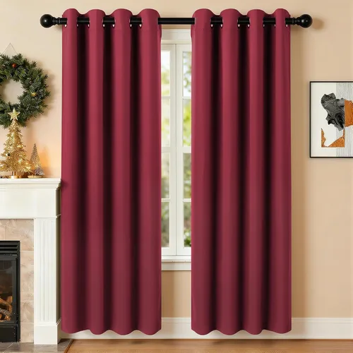 Miniatura 37 de Cortinas de oscurecimiento de habitación de 45 pulgadas de largo para dormitorio y sala de estar, cortinas térmicas aislantes con ojales