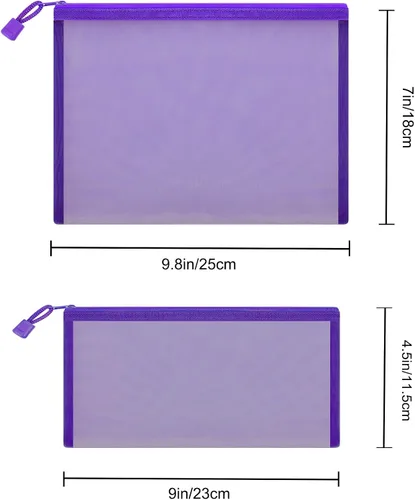 Miniatura 7 de 12 piezas de bolsas de malla con cierre de nylon, bolsas de cosméticos de malla, estuches para lápices, bolsas de viaje multiusos para cosméticos