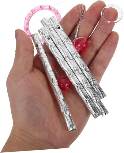 Miniatura 4 de Mipcase 1 juego de campanillas de viento con tubos y cuentas previamente roscadas para decoración de patio y jardín, actividades divertidas
