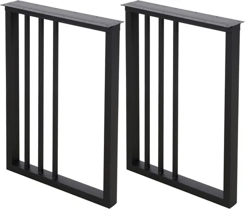 Miniatura 9 de Patas de metal para mesa de 28 pulgadas de alto, 20 pulgadas de ancho, patas negras resistentes para muebles de mesa auxiliar, patas de escritorio