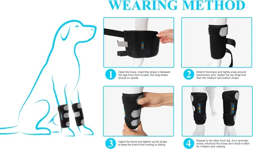 Miniatura 6 de Muñequera carpiano para perros para articulaciones de corvejón frontal, previene lesiones, esguinces ayuda con la pérdida de estabilidad causada por