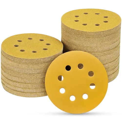 Miniatura 46 de 165 piezas, discos de lija de 5 pulgadas redondos, papel de lija de gancho y bucle para lijadora orbital aleatoria, grano 40 60 80 120 150 240 320