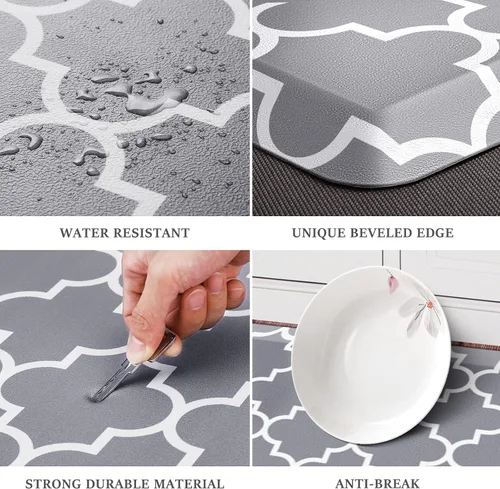 Miniatura 4 de WISELIFE - Tapete antifatiga para piso de 4/5 pulgadas, tapete de cocina antideslizante, impermeable, resistente, ergonómico, cómodo, duradero