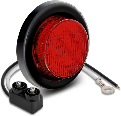 TRUE MODS 2" - 10 luces LED redondas rojas de 2 pulgadas y 12 V [reflector 2 en 1] [policarbonato] [certificado D.O.T.] [ojales y enchufes] Rojo