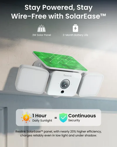 Miniatura 3 de REOLINK Cámara solar con reflector, cámaras de seguridad 2K 150° inalámbricas para exteriores, hasta 1000lm de luz y alarma de sirena, reflector