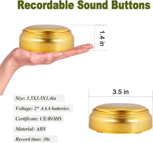 Miniatura 4 de Cover Botón de voz de grabación Botón fácil Botón de sonido grabable Botón de habla Botón de zumbador personalizado para comunicación Escritorio