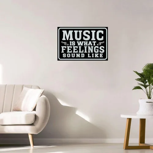 Miniatura 5 de Cusde Music Is What Feelings Sound Like - Decoración de pared inspiradora, letrero de lata con música, regalos para amantes de la música, carteles