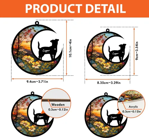 Miniatura 5 de Nazenti Regalos conmemorativos personalizados para perros, atrapasoles conmemorativo para perros, adorno conmemorativo para perros, árbol de Diseño 2