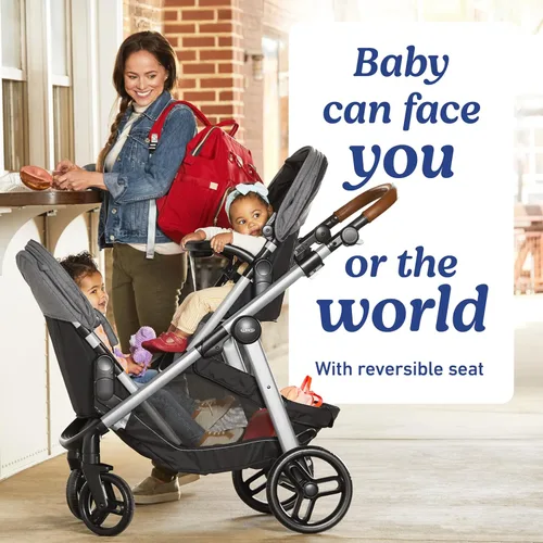 Miniatura 5 de Graco Modes Nest2Grow Carriola de bebé, Asiento ajustable Slide2Me, 4 modos de uso desde silla de auto para bebé hasta carriola doble, Maison