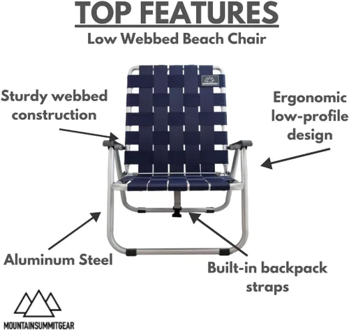 Miniatura 4 de MOUNTAIN SUMMIT GEAR Caddis Sports - Silla de playa de malla baja con correas de mochila, asiento ligero portátil para aventuras al aire libre, días