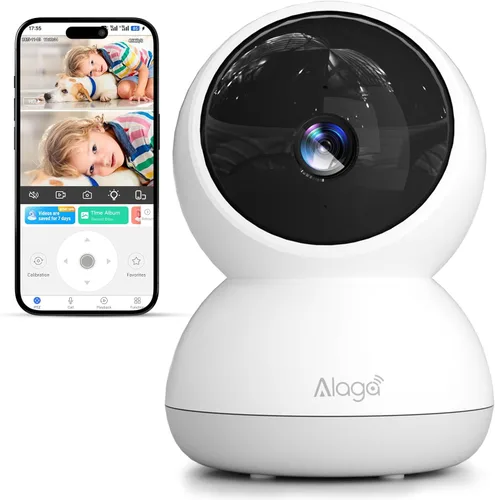 Cámara para interiores, cámara de seguridad HD 3K para interiores, cámara para mascotas con inclinación panorámica de 360°, audio bidireccional,